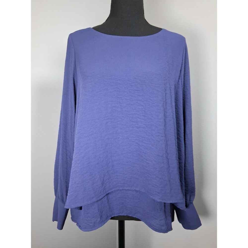 Apt. 9 Blouse Purple Layered Womens Small Long Sleeve Top